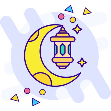Ramazan Kareem fener ikonu vektör illüstrasyonu