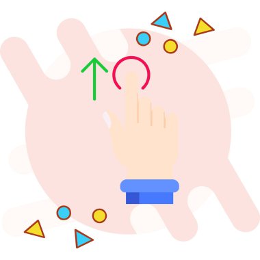 İmleç ve işaretçiyle el. düz biçim vektör illüstrasyonu.