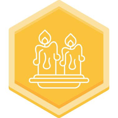 Bir mum simgesinin vektör illüstrasyonu