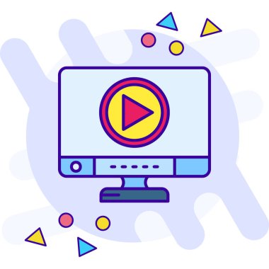Video oynatımını simge vektör çizim