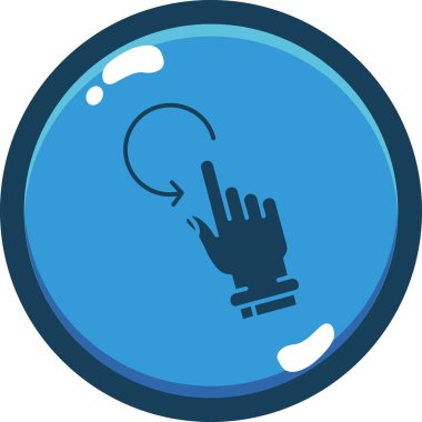 Mavi bir baloncuğu tutan elin vektör çizimi