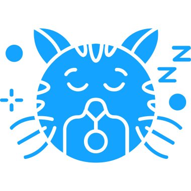 Uyuyan kedi uyku simgesi ana hatlarıyla
