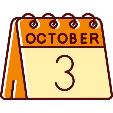 Ekim ayında düz takvim