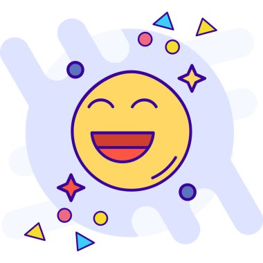 Mutlu yüz ikonu tasarım vektörü. duygu simgesi.