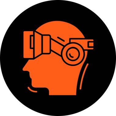 vr baş simgesi beyaz arkaplanda izole edilmiş modada düz stil