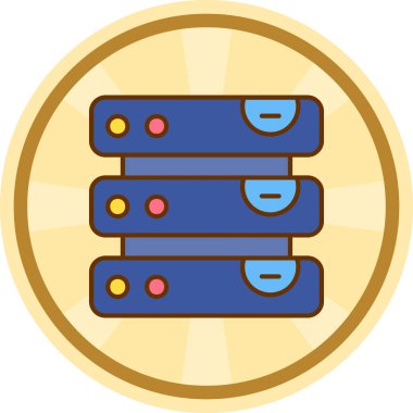 Sunucu. Web simgesi basit illüstrasyon