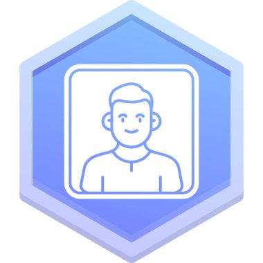 Çerçeve simgesi vektör resimlemesi olan bir adam