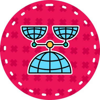 Bir topun çizgi film simgesinin vektör çizimi