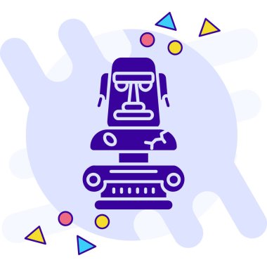 Beyaz arkaplanda izole edilmiş renkli robotik elektrikli süpürge ikonu. Akıllı ev için elektrikli süpürge. Akıllı cihaz gradyan rastgele dinamik şekiller. vektör