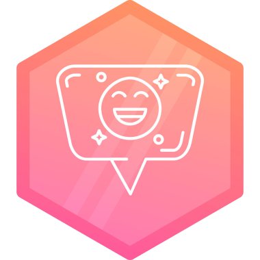 Beyaz arkaplanda izole edilmiş mutlu gülümseme simgesi. Gülümse. Face Smiley sohbet sembolü. Renkli taslak konsepti. vektör.