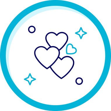 Bir aşk kalp ikonunun vektör illüstrasyonu