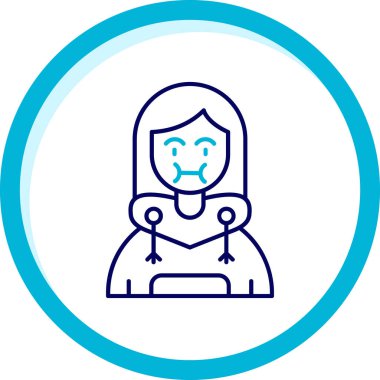 Maske ve eşarp simgesi vektör tasarımlı kadın