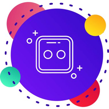 Beyaz arkaplanda renk çizgisi pil simgesi izole edildi. Şimşek sembolü. Kademeli rastgele dinamik şekiller. Vektör İllüstrasyonu