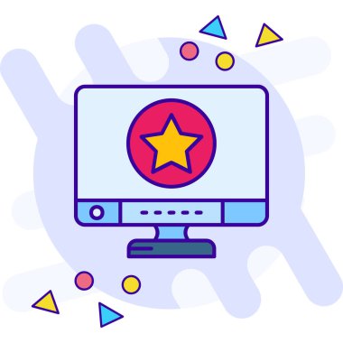 Yıldız imleç simgesine sahip dizüstü bilgisayar - taslak biçimi