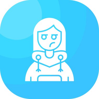 Üzgün kız. Basit illüstrasyon