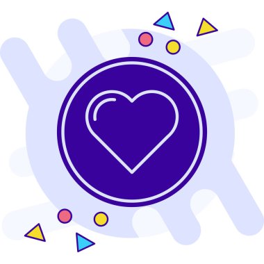 Aşk kalp ikonu - taslak biçiminde