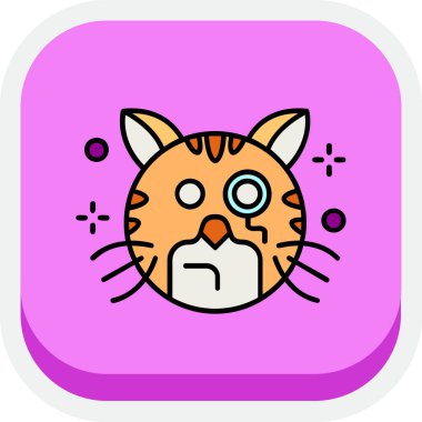 Moda tarzında izole edilmiş sevimli kedi simgesi