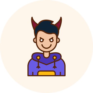 Şeytan simgesi vektör illüstrasyonu