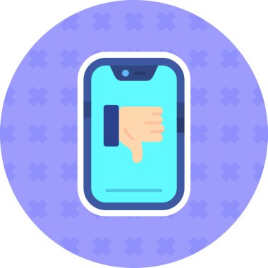 Baş parmaklı akıllı telefon vektör illüstrasyonu