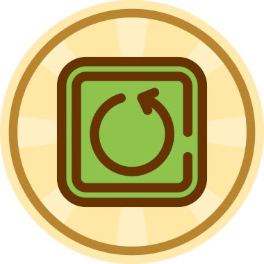 Yeşil ve kırmızı yuvarlak simgenin vektör çizimi