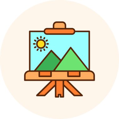 Peyzaj simgesi, vektör illüstrasyonu