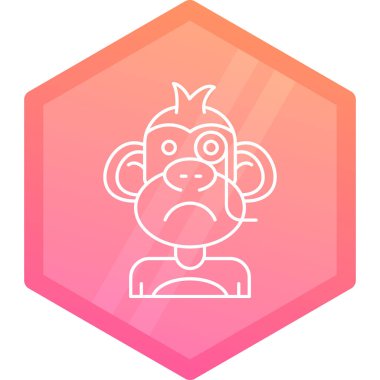 Beyaz arkaplanda izole edilmiş renkli maymun simgesi. Değişken rastgele dinamik şekiller. vektör.