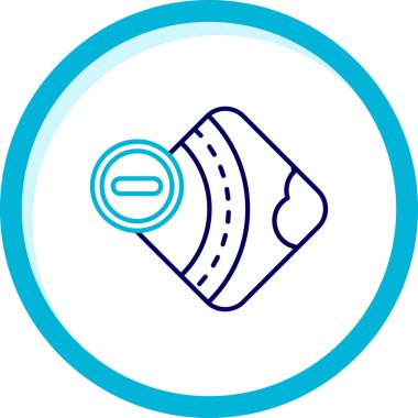 Mavi çizgi kamera flaş simgesi beyaz arkaplanda izole edildi. Çember beyaz düğme. vektör.