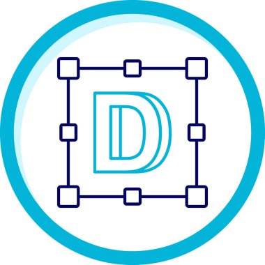 harf d simgesi, vektör illüstrasyonu