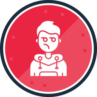 kızgın adam simgesi, vektör illüstrasyonu