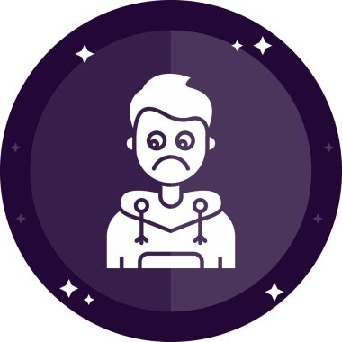 Moda tarzında izole edilmiş ağlayan adam simgesi