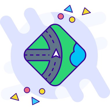 Yol simgesi vektör illüstrasyonu