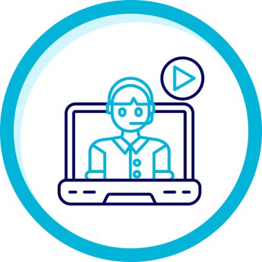 Dizüstü bilgisayarı ve konuşma kabarcığı çizimi olan bilgisayar