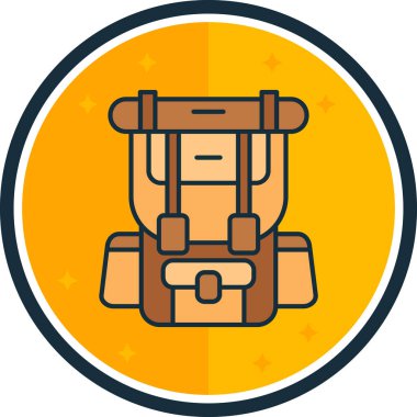 sırt çantası simgesi vektör illüstrasyonu