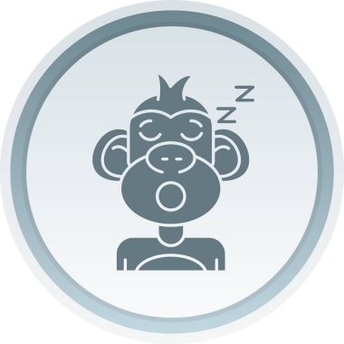 Uyuyan maymun saat simgesiyle uyuyor. düz biçim tasarımı.