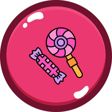 Bir topun çizgi film simgesinin vektör çizimi