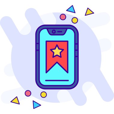 Yıldız simgesi çizimi olan akıllı telefon