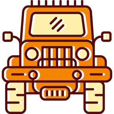 Bir araba simgesinin vektör illüstrasyonu