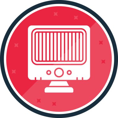 İzole edilmiş tek bir bilgisayar simgesinin vektör çizimi