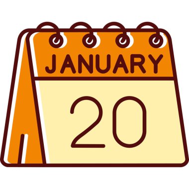 Satır simgesi tasarımı ile birlikte 20 Şubat takvimi