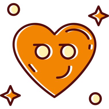 Gözlü aşk kalbi, illüstrasyon, beyaz arkaplanda vektör.