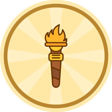 Yangın meşale vektör simgesi