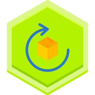 Yeşil ve turuncu küpün vektör çizimi