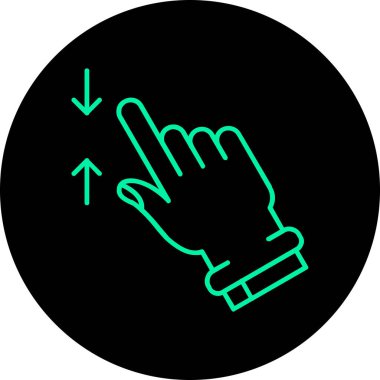 Beyaz arkaplanı olan bir elin vektör çizimi