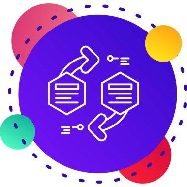 Renk DNA mühendisliği simgesi beyaz arkaplanda izole edildi. Mühendislik, mühendislik genetik testleri. Klonlama, klonlama testi. soyut rastgele dinamik şekiller.
