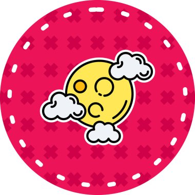 sevimli çizgi yağmur bulutu etiket