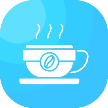 Çay fincanı simgesi, basit vektör çizimi