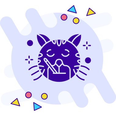 Pençe ayak izi ikonu olan çizgi kedisi beyaz arka planda izole edilmiş. Renkli taslak konsepti. vektör.