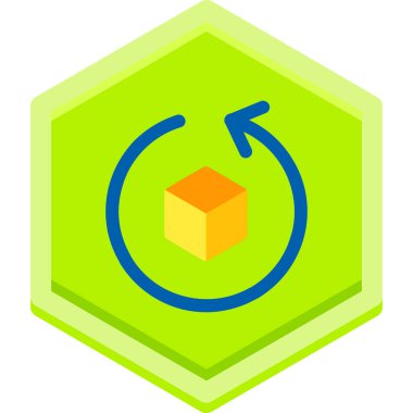 Yeşil ve sarı ikonun vektör illüstrasyonu