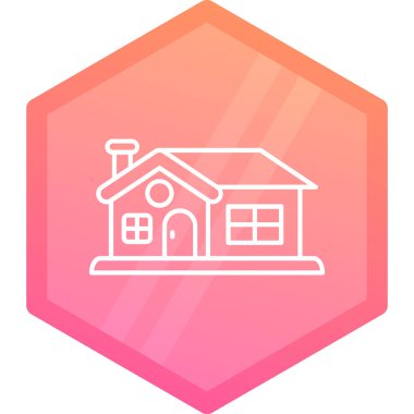 Moda Biçimli Ev Simgesi İzole Arkaplan