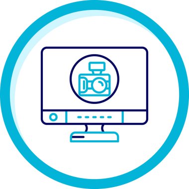 Kameralı laptop. ince çizgi